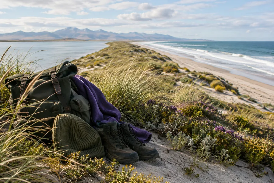 Farewell Spit: weer en kleding bij Farewell Spit, Collingwood, Nieuw-Zeeland